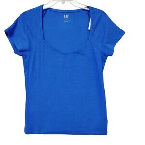 GAP Modern Tee Top Size Large Blue Short Sleeve NWT